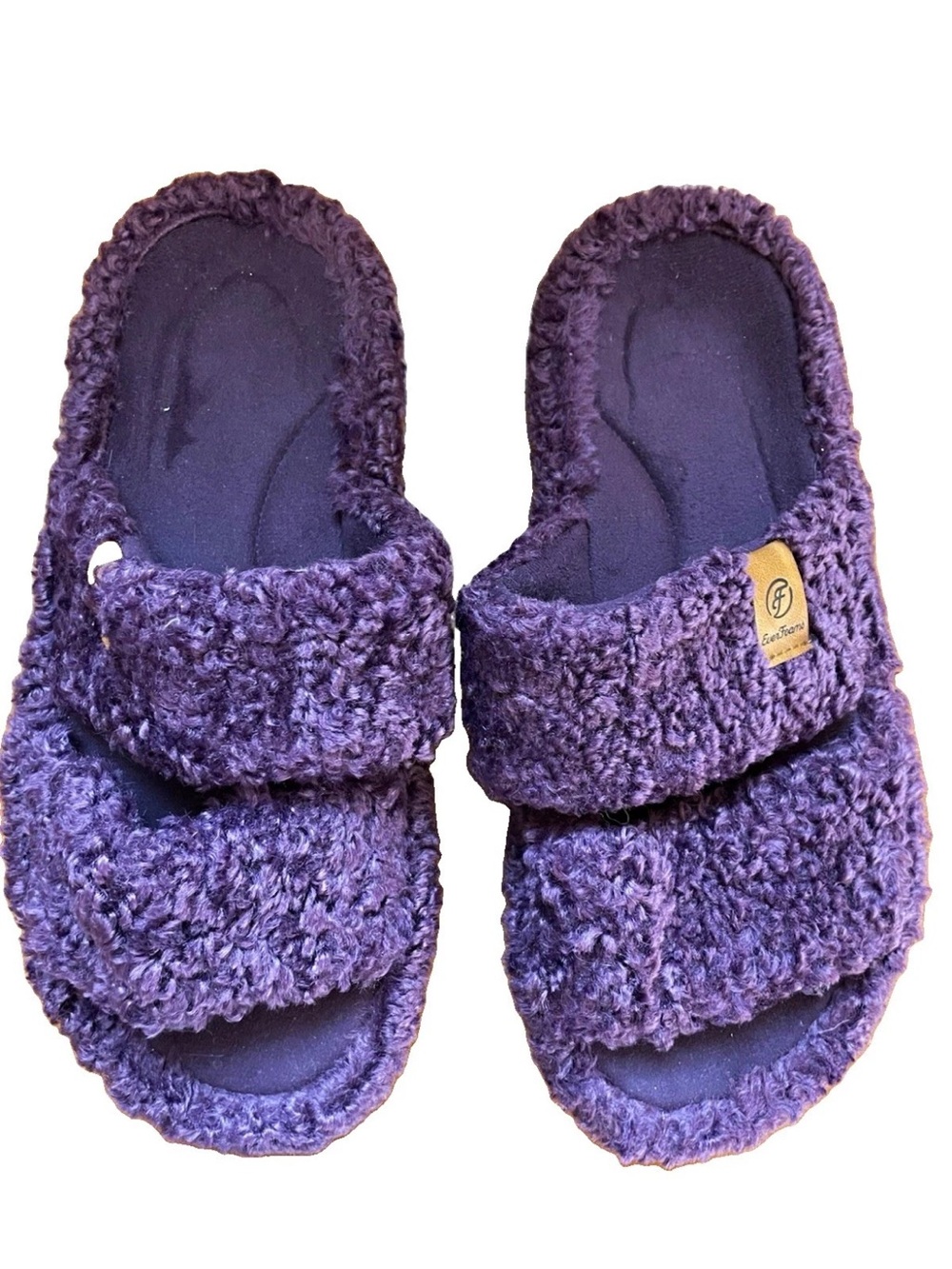Everfoam Contour Women’s Fuzzy Plushies Indoor  Outdoor Grip  Slide Slipper
